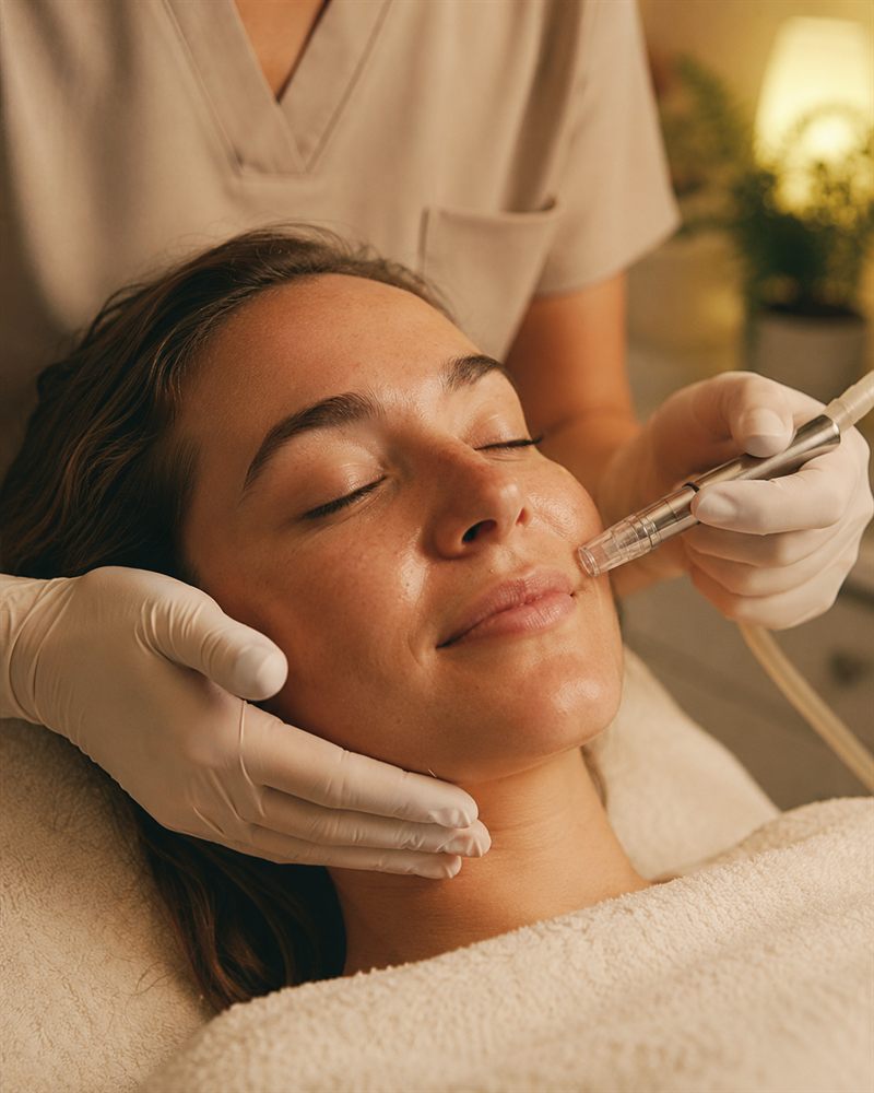 A calm client during a premium treatment